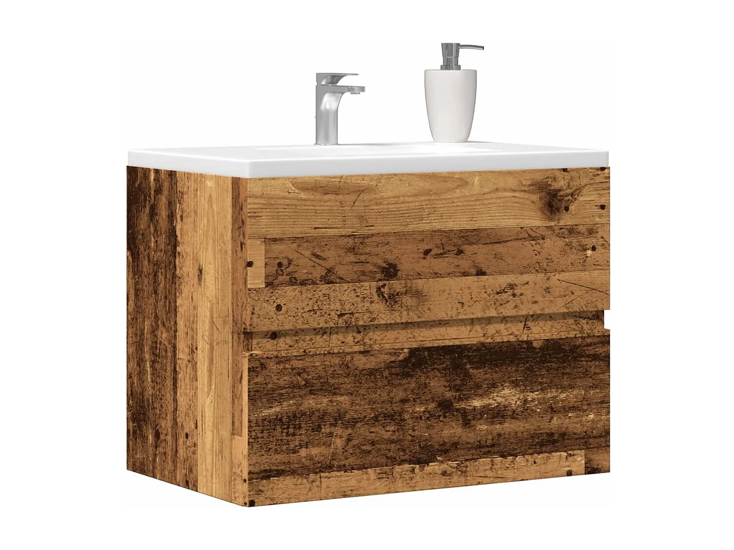 Mobile da bagno in legno vecchio, legno composito