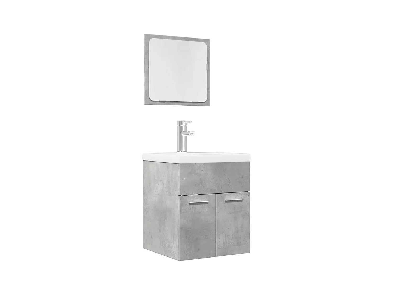 Ensemble de meubles de salle de bain 2 pcs gris béton