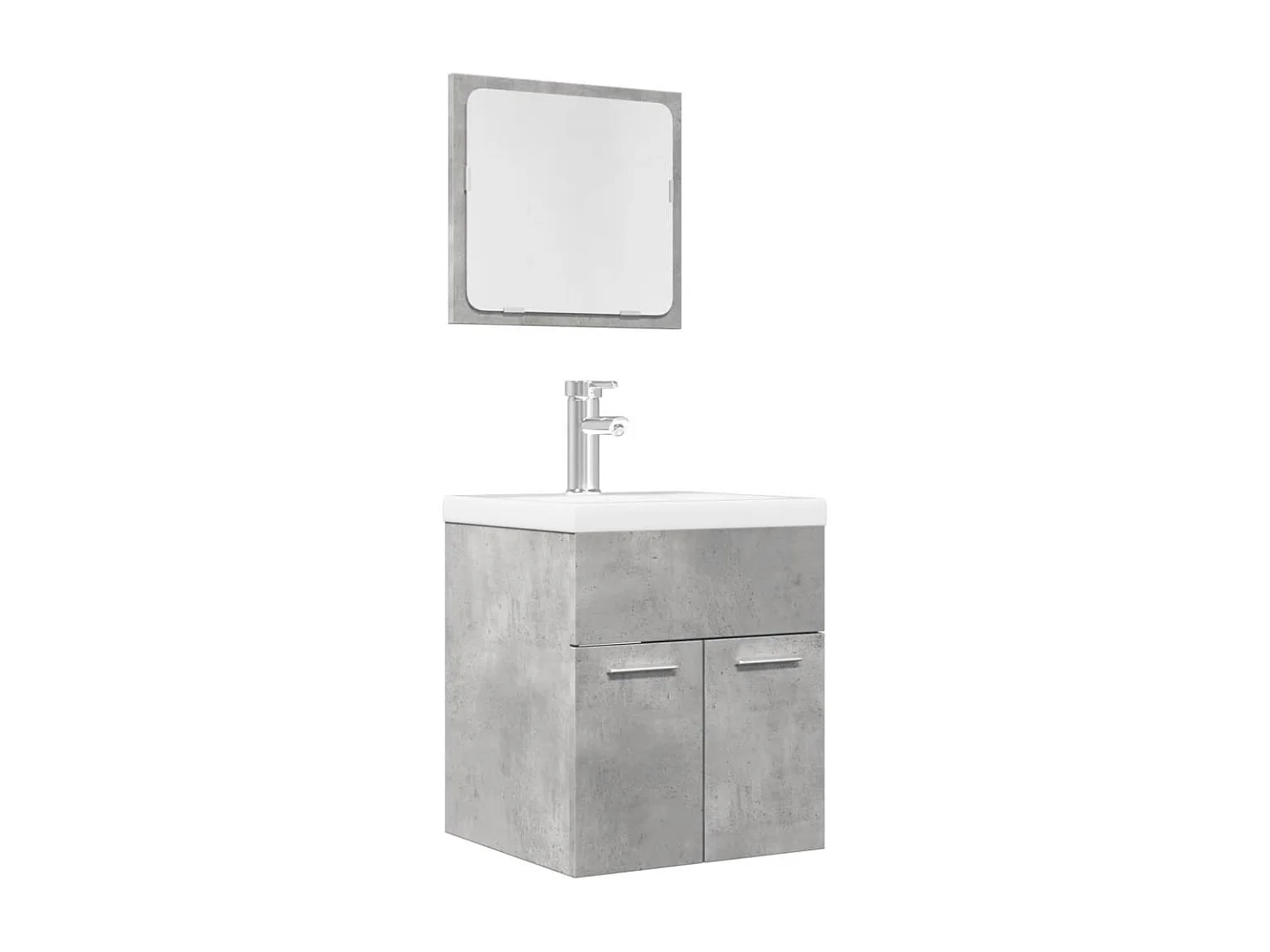 Ensemble de meubles de salle de bain 2 pcs gris béton