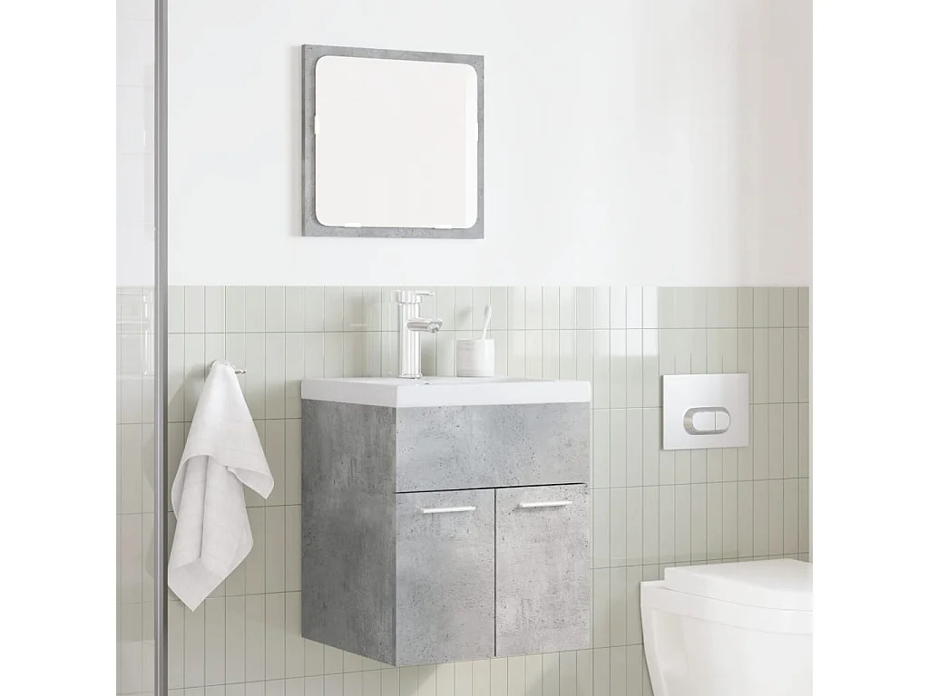 Ensemble de meubles de salle de bain 2 pcs gris béton