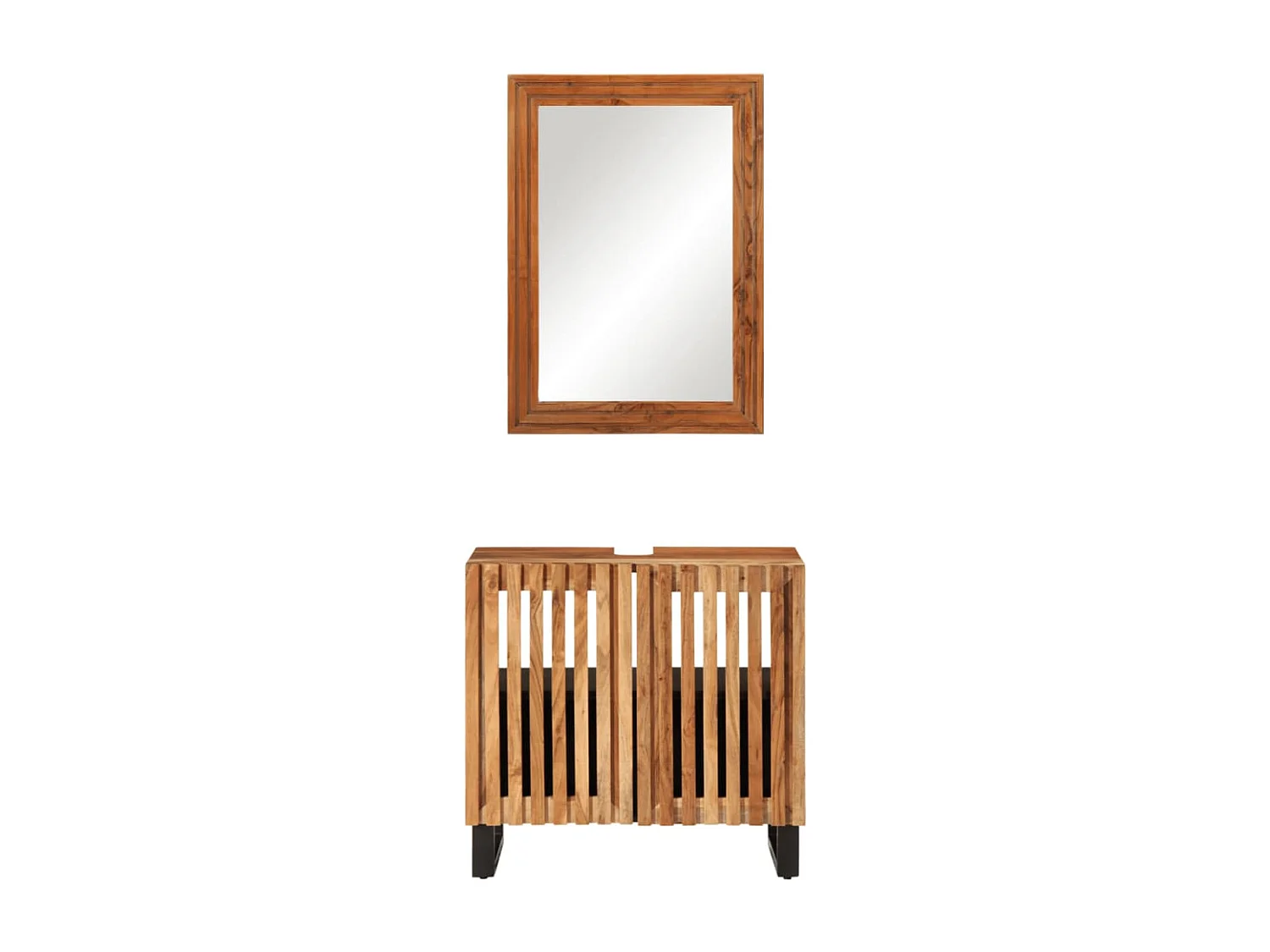 Ensemble de meubles de salle de bain 2 pcs bois massif d'acacia