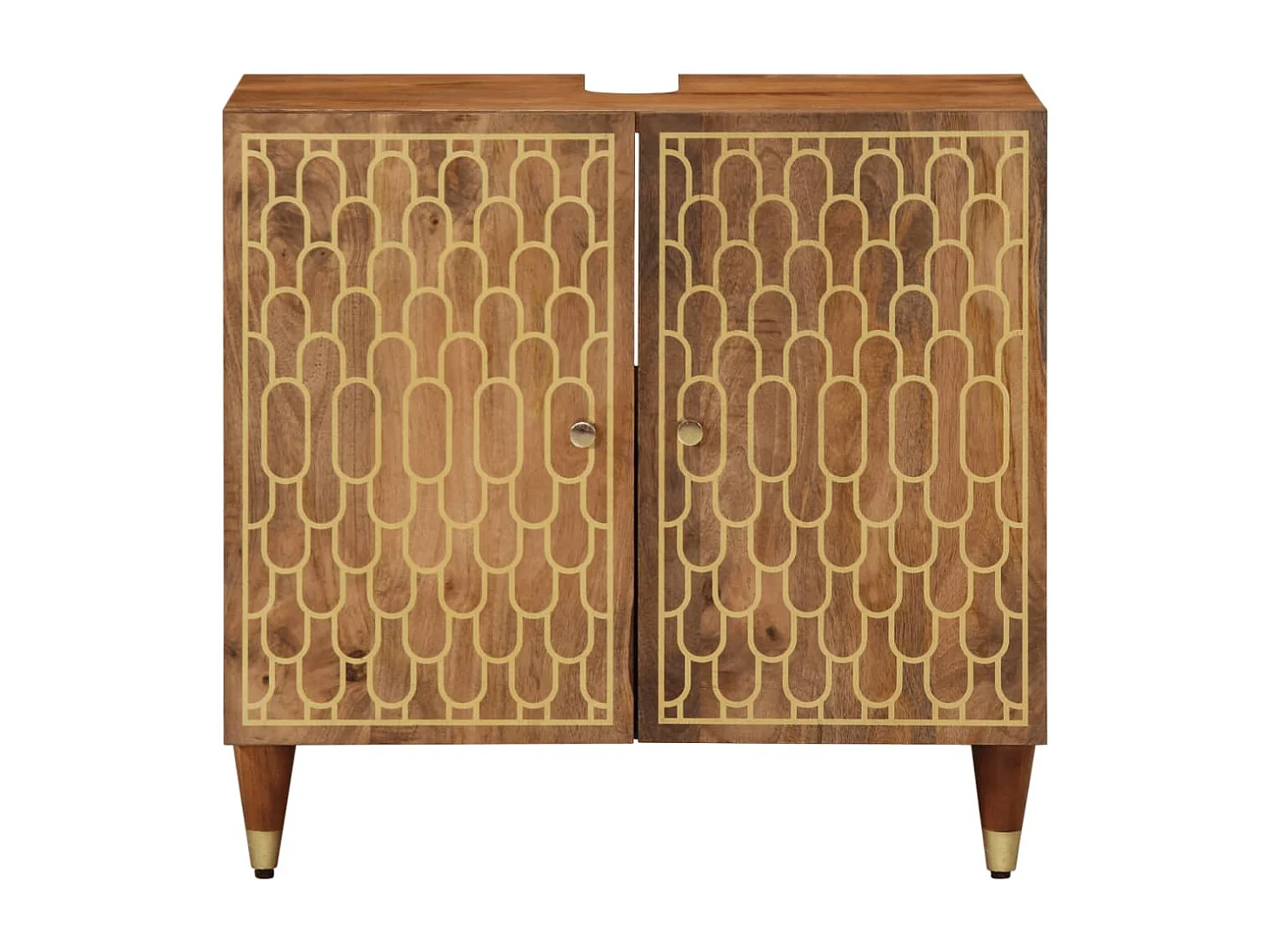 Mobile lavabo da bagno in legno massello di mango