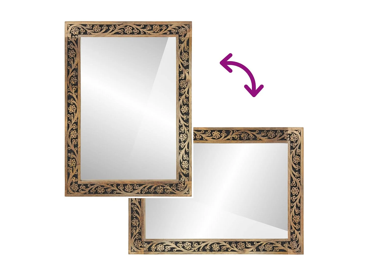 Conjunto de muebles de baño 2 piezas de madera maciza de mango.