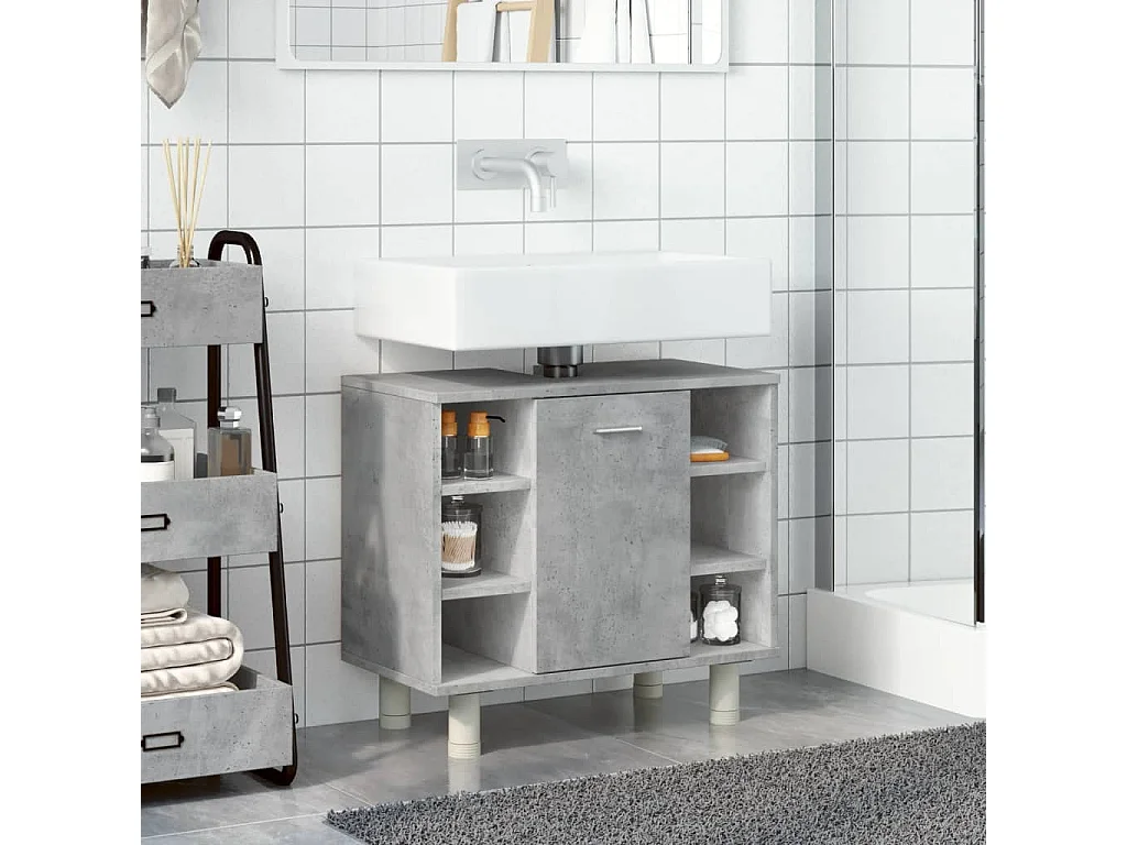 Mobile da bagno Grigio cemento 60x32x53,5 cm Truciolare