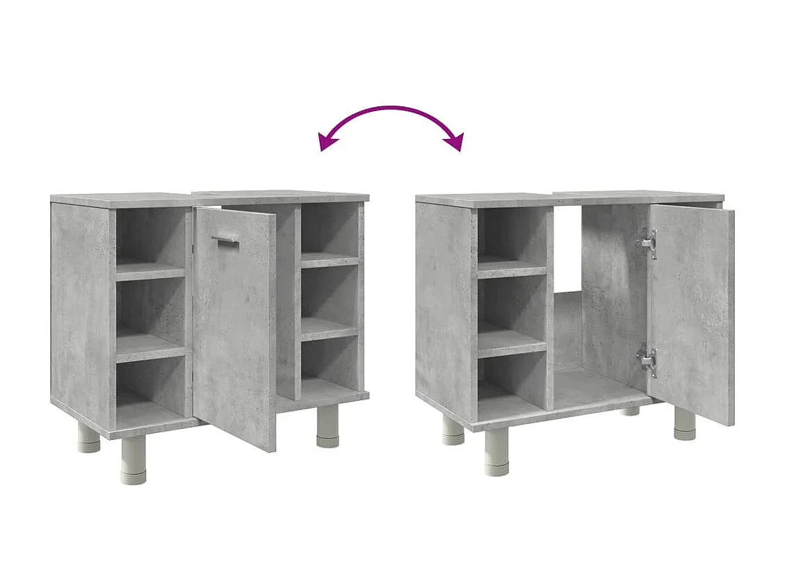 Mobile da bagno Grigio cemento 60x32x53,5 cm Truciolare