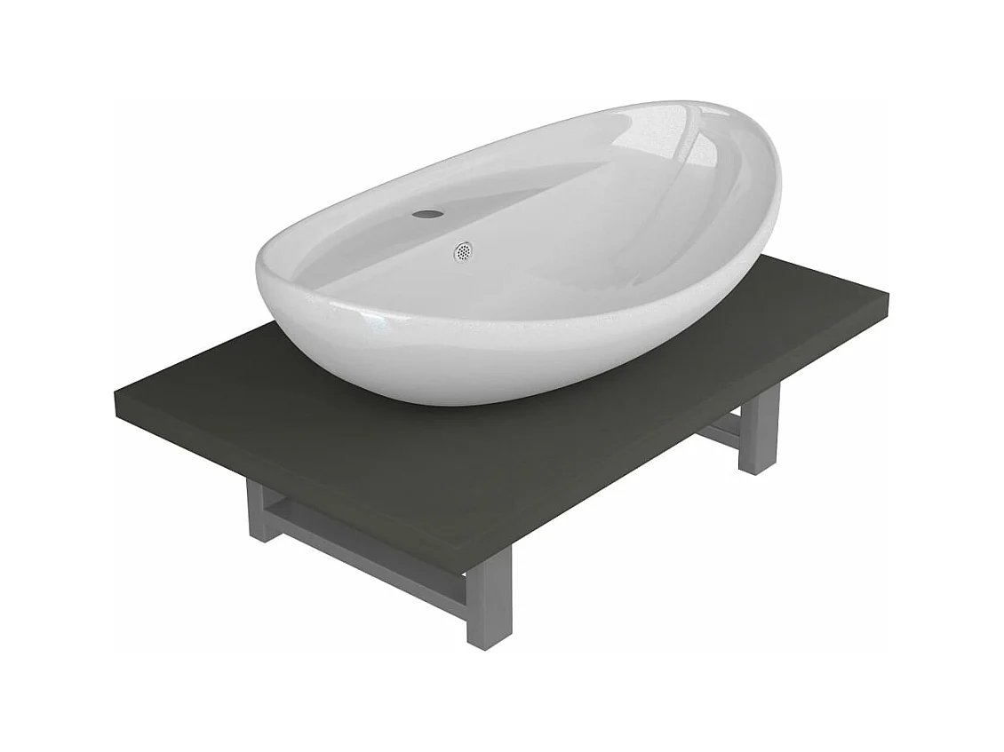 Mobile da bagno due pezzi in ceramica grigia