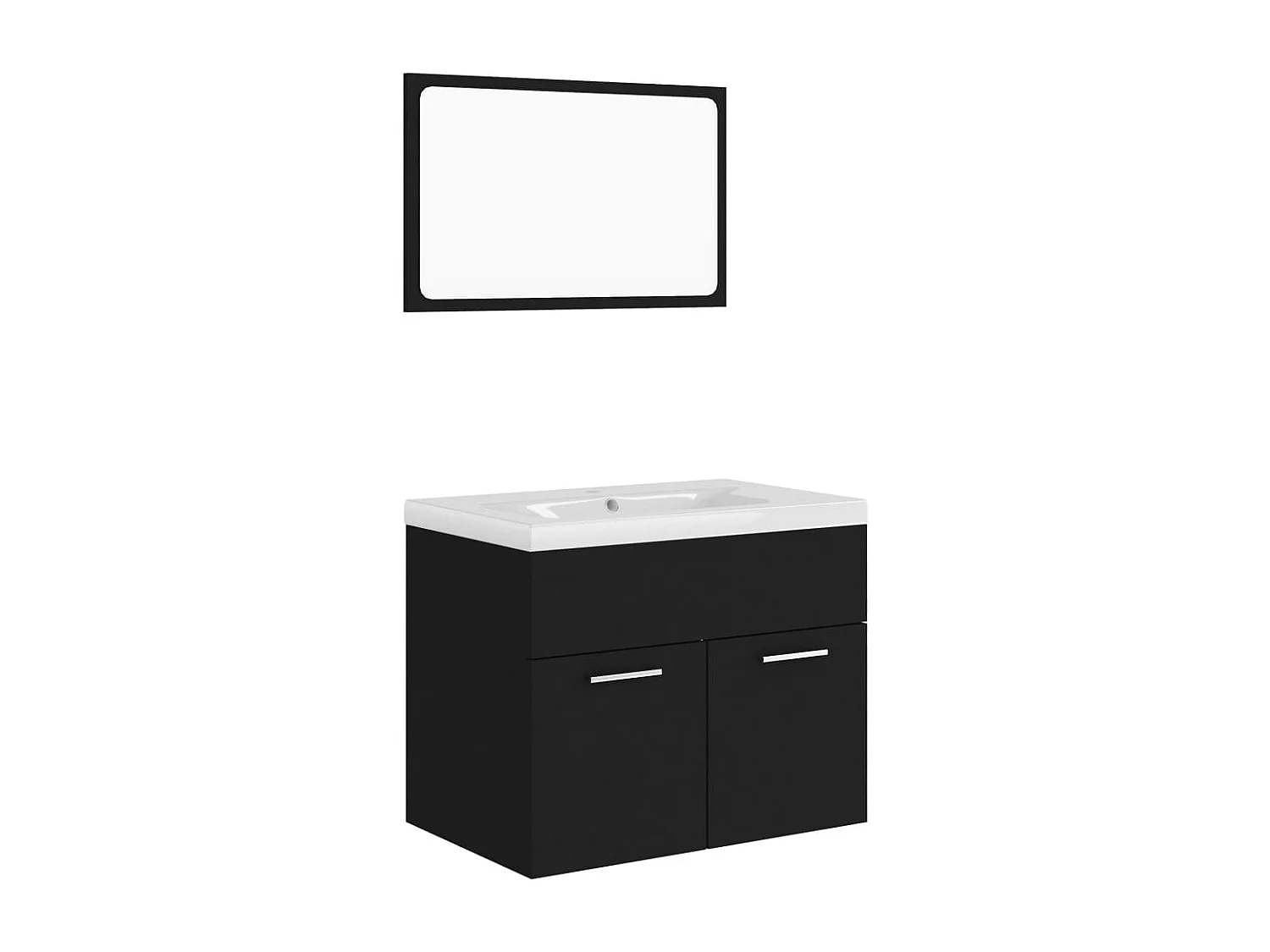 Ensemble de meubles de salle de bain Noir Aggloméré