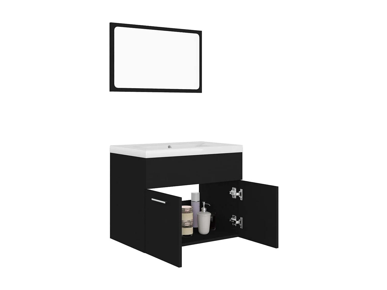 Ensemble de meubles de salle de bain Noir Aggloméré