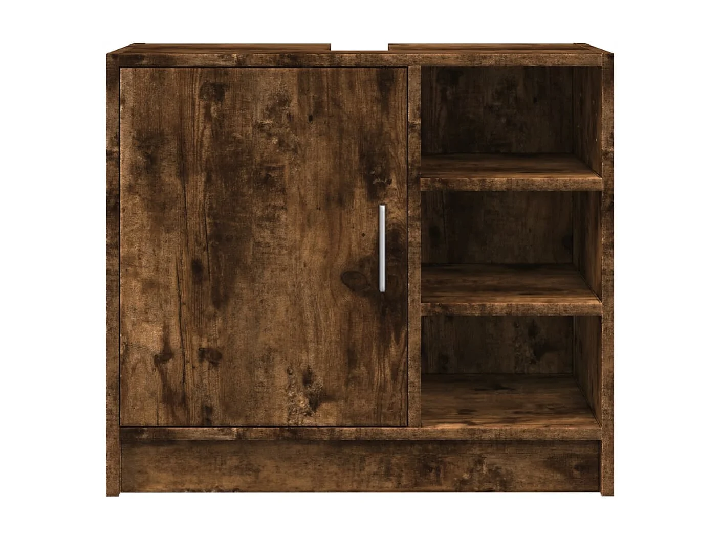 Mueble lavabo roble ahumado 63x29x55 cm madera contrachapada