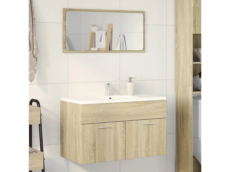 Armoire d'évier Chêne sonoma 80x38,5x46 cm Aggloméré