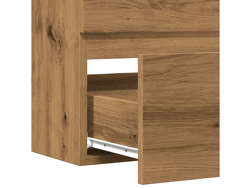 Mobile lavabo artigianale in rovere 90x38,5x45 cm in derivati del legno