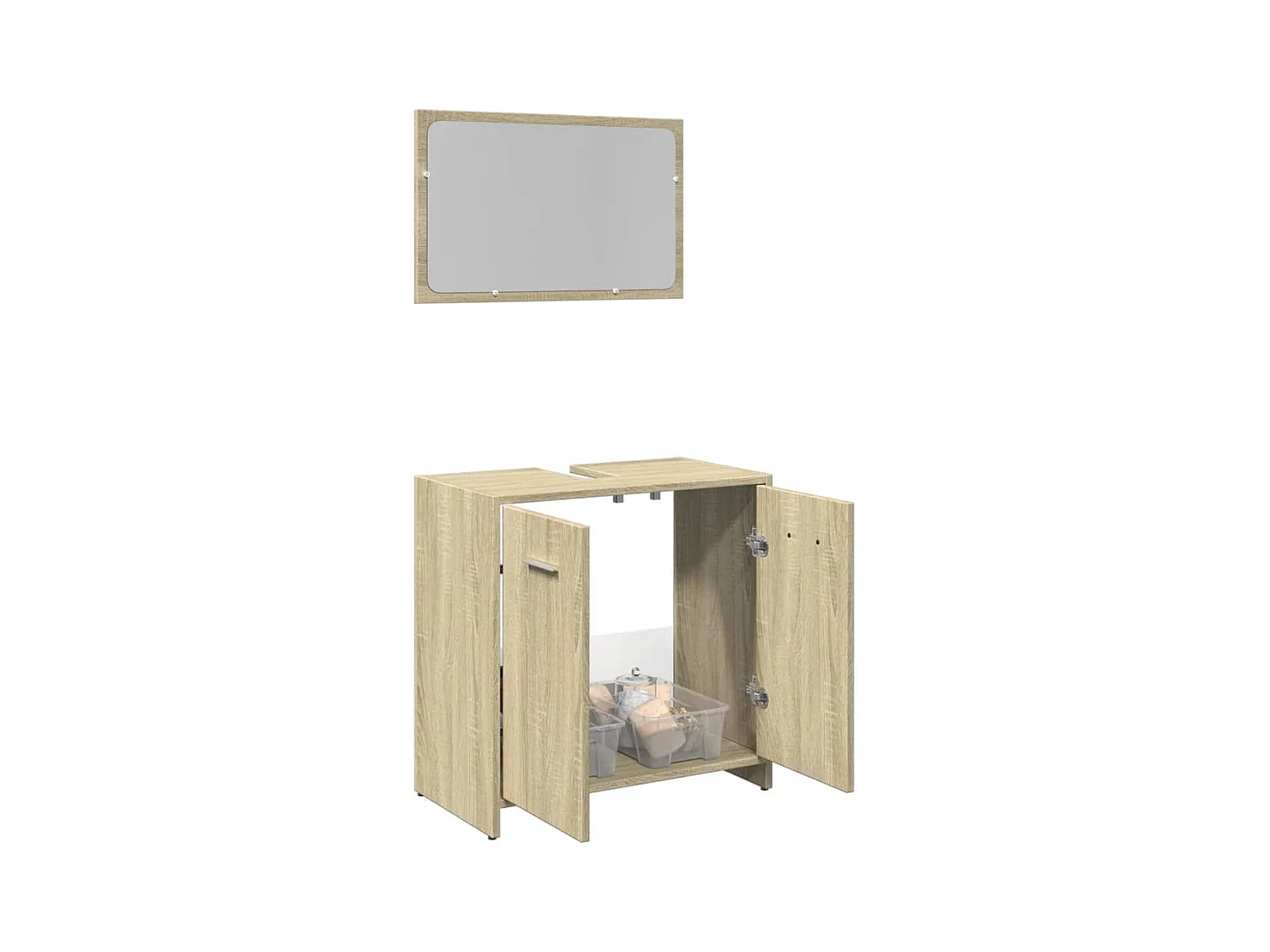 Ensemble de meubles de salle de bain 2 pcs chêne sonoma