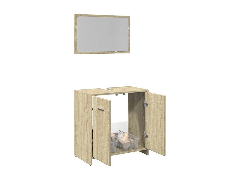 Ensemble de meubles de salle de bain 2 pcs chêne sonoma