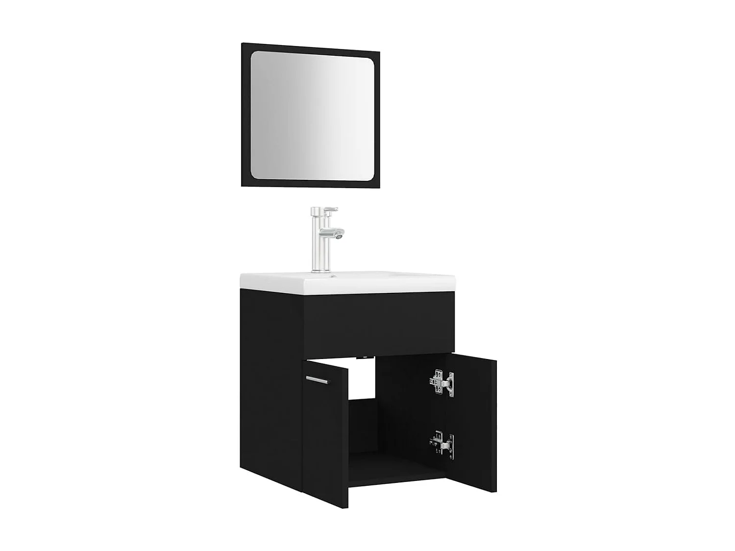 Set di mobili da bagno in truciolare nero