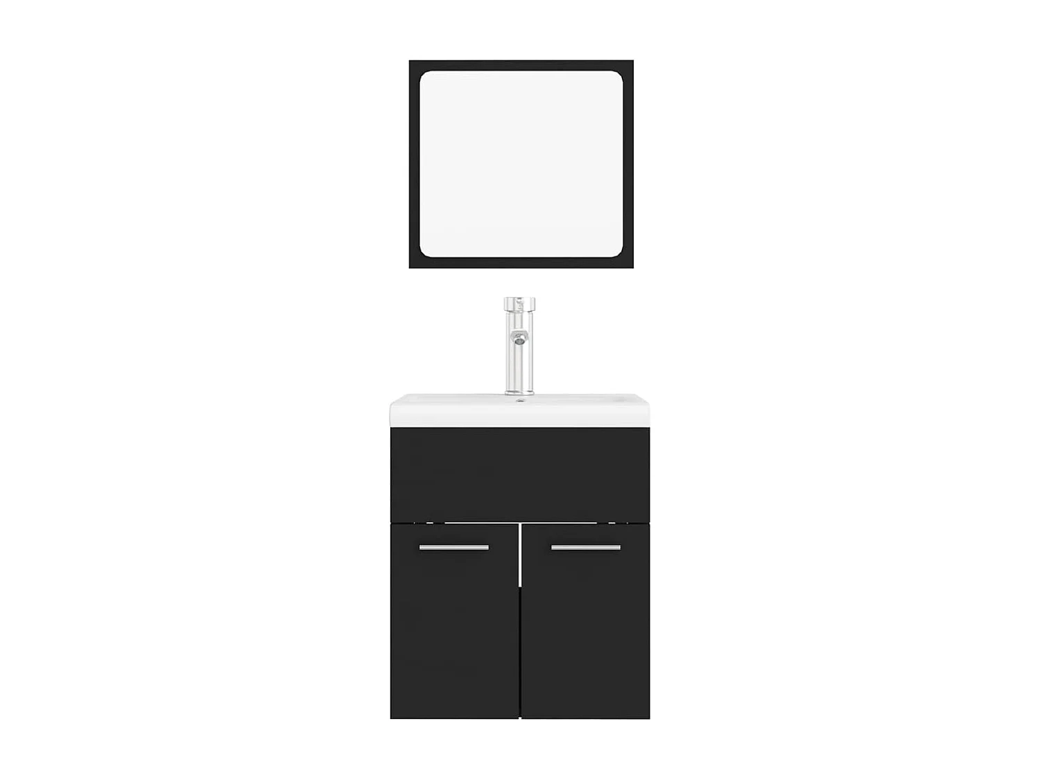 Set di mobili da bagno in truciolare nero