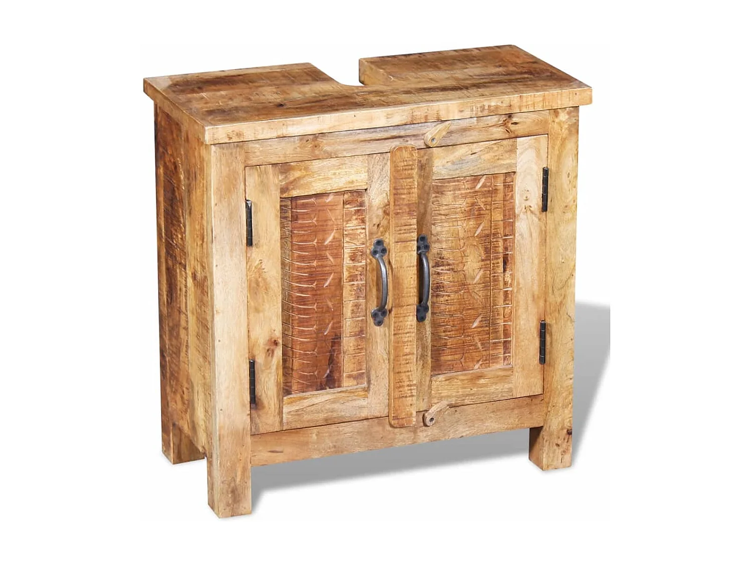 Mobile da bagno con specchio Legno massello di mango