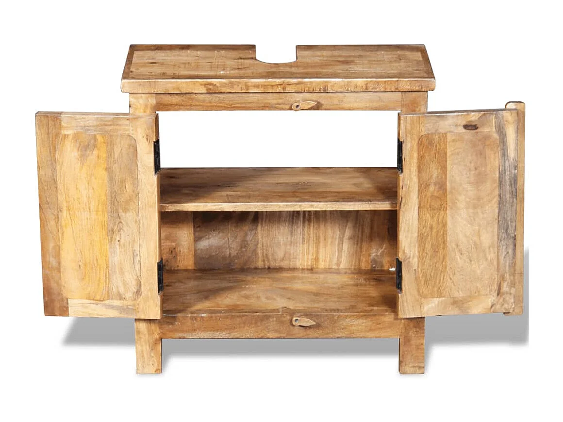 Mueble de baño con espejo Madera maciza de mango