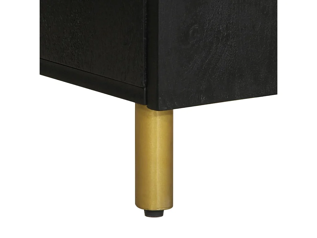 Mueble de baño negro 38x33x160 cm madera maciza de mango