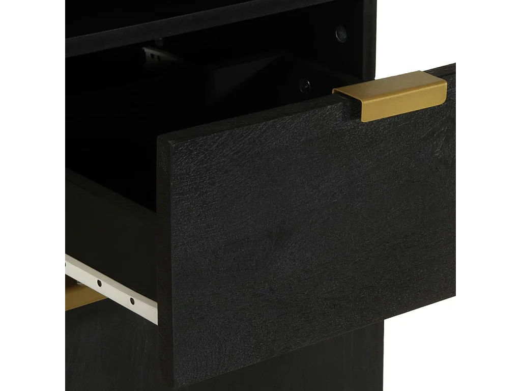 Armoire de salle de bain noir 38x33x160 cm bois massif manguier