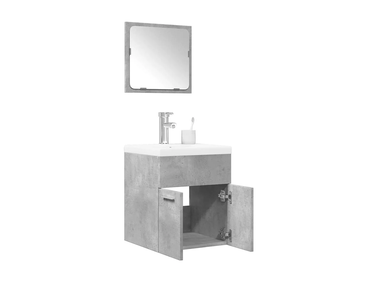 Ensemble de meubles de salle de bain 3 pcs gris béton