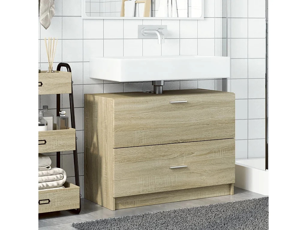 Armoire d'évier chêne sonoma 78x37x59 cm bois d'ingénierie