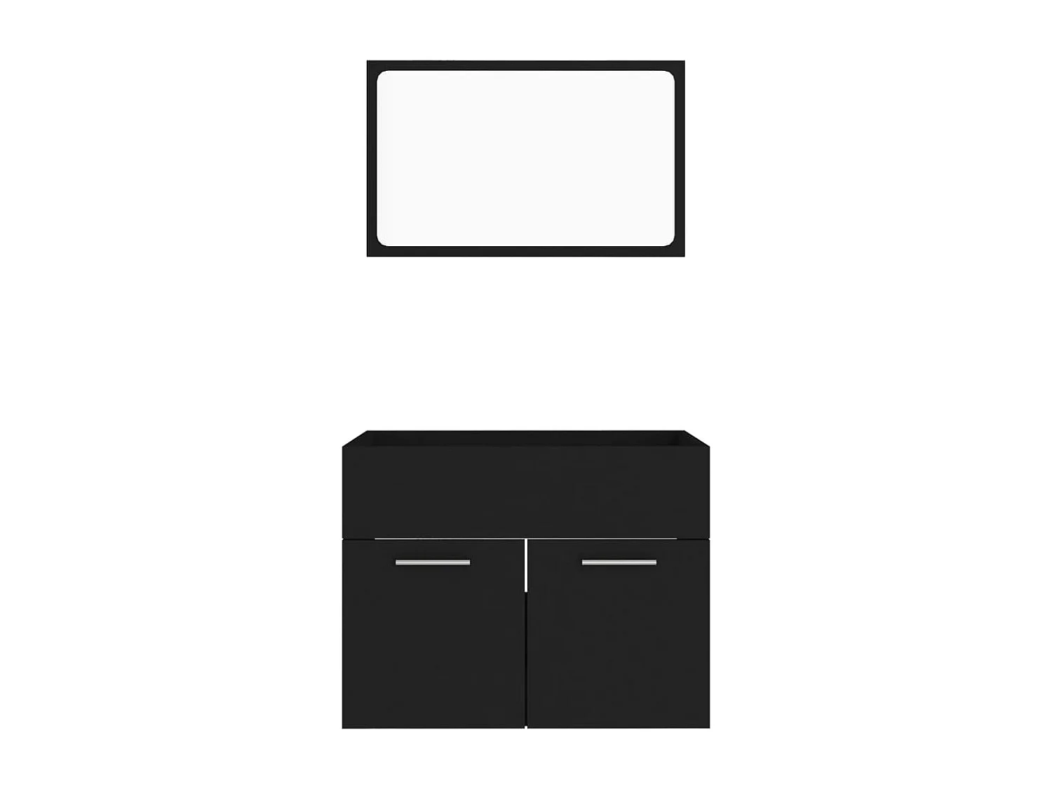 Ensemble de meubles salle de bain 2 pcs Noir Bois d'ingénierie