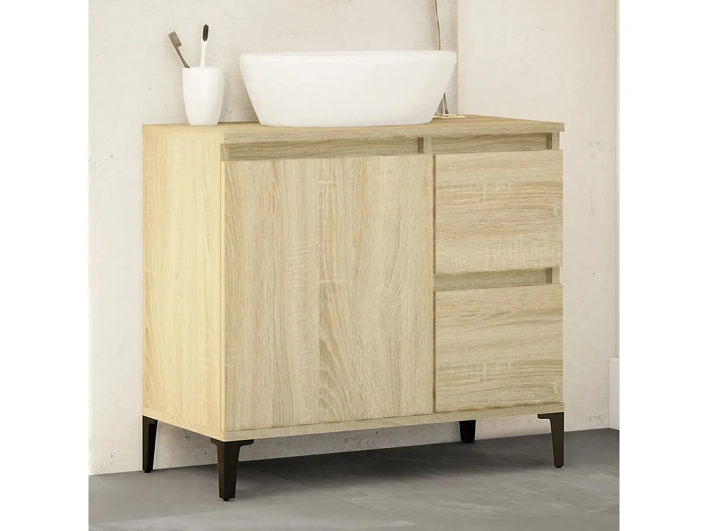 Armoire salle de bain chêne sonoma 65x33x60 cm