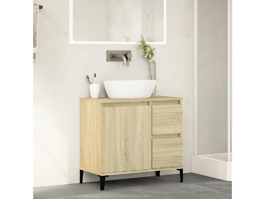 Armoire salle de bain chêne sonoma 65x33x60 cm