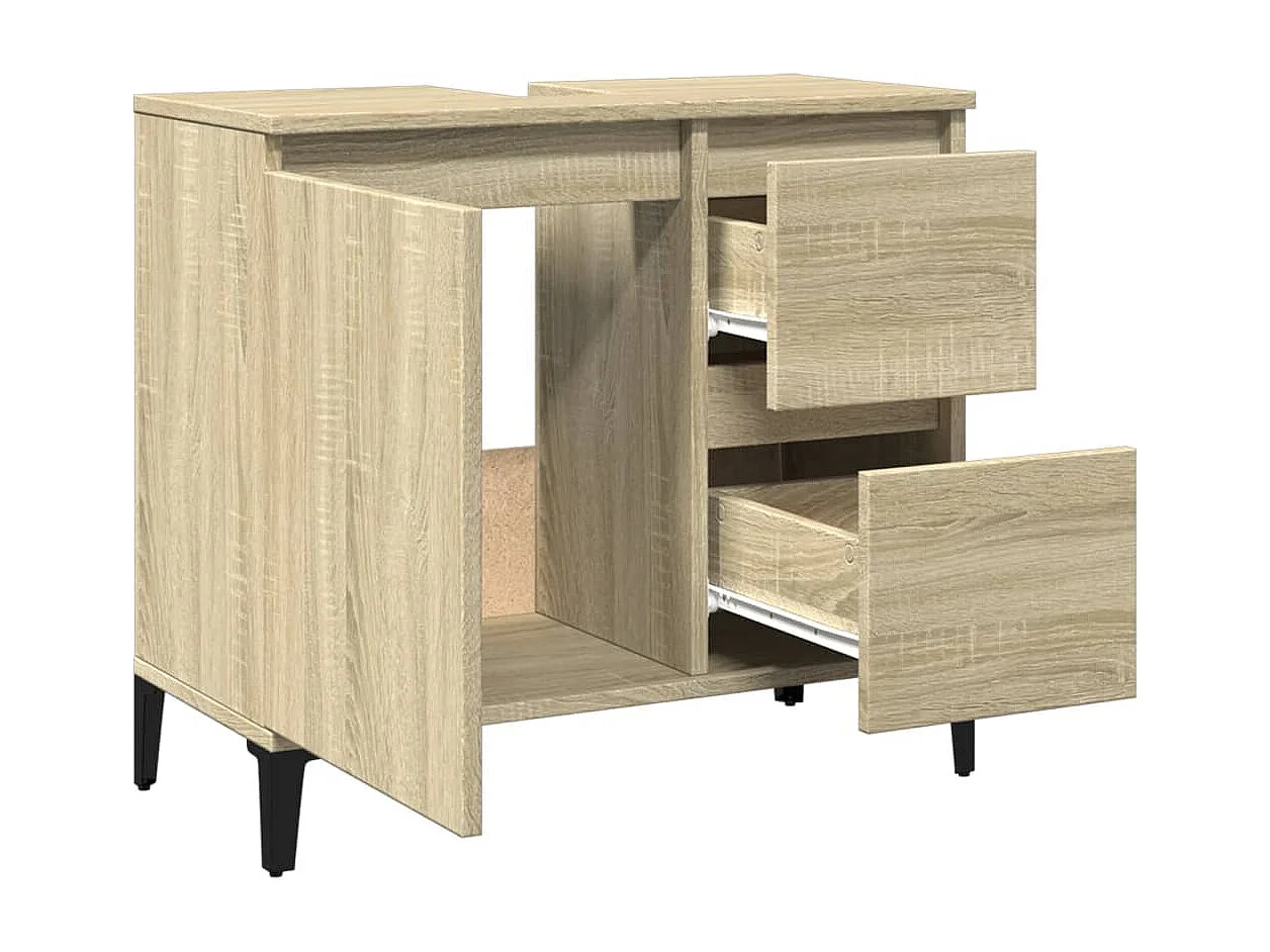 Armoire salle de bain chêne sonoma 65x33x60 cm