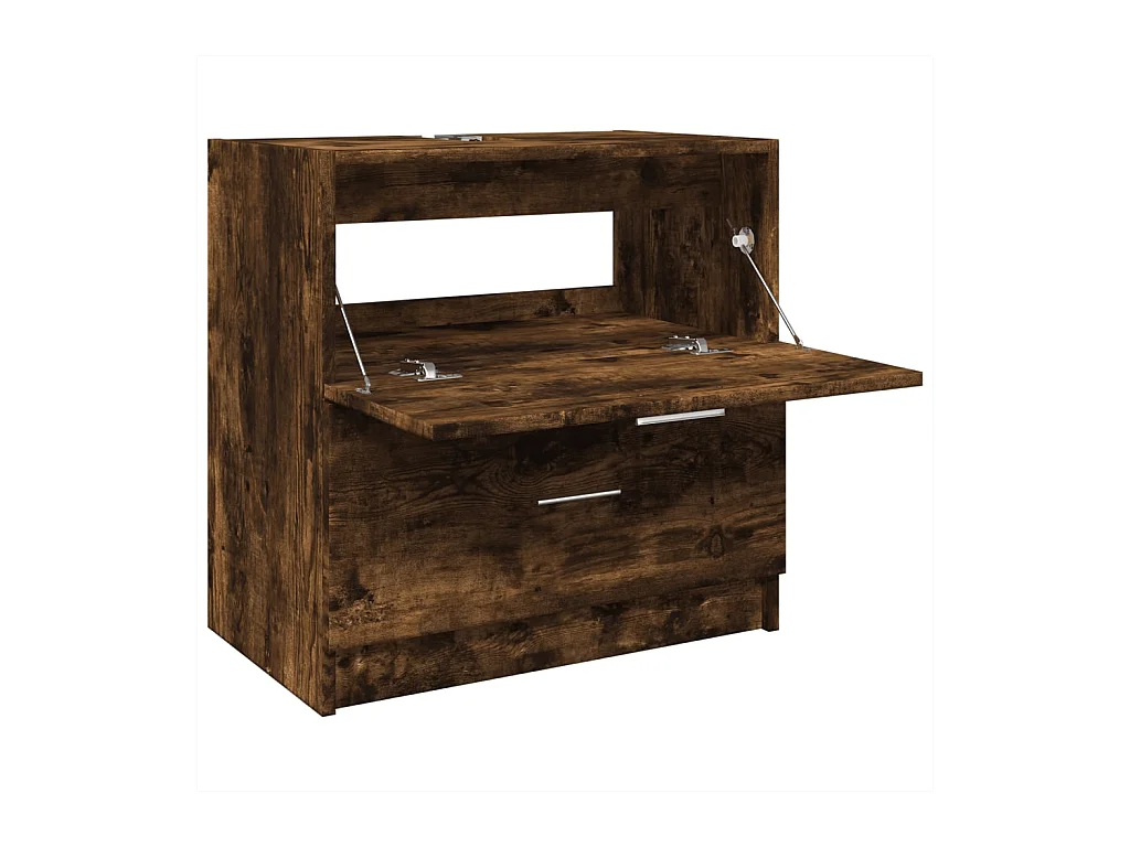 Meuble d'évier chêne fumé 59x37x59 cm bois d'ingénierie