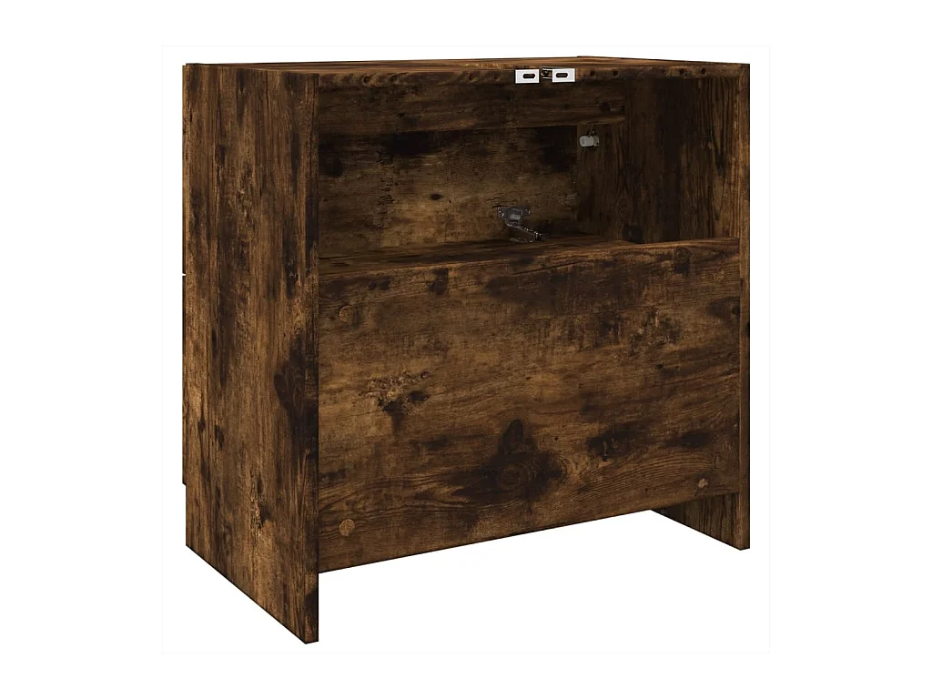 Meuble d'évier chêne fumé 59x37x59 cm bois d'ingénierie