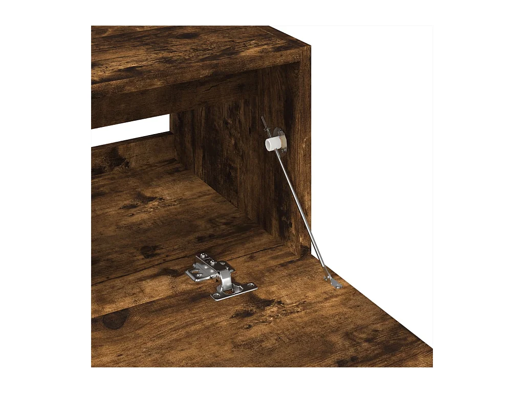 Meuble d'évier chêne fumé 59x37x59 cm bois d'ingénierie