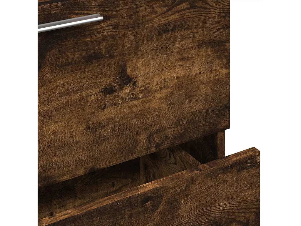 Meuble d'évier chêne fumé 59x37x59 cm bois d'ingénierie