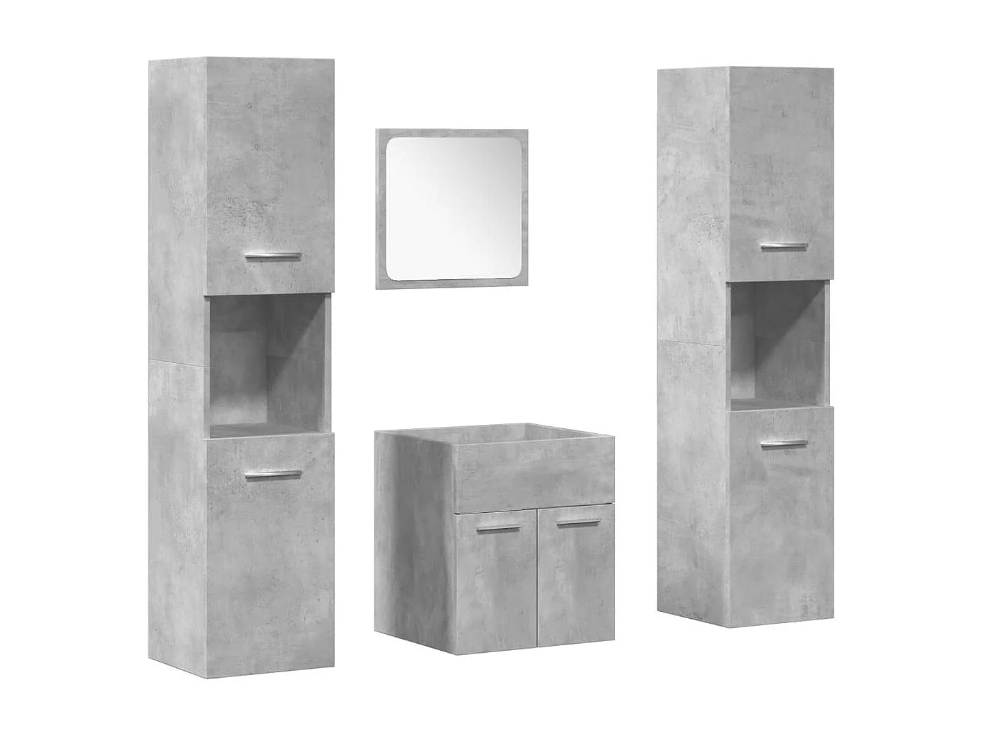 Juego de muebles de baño de 4 piezas en gris hormigón