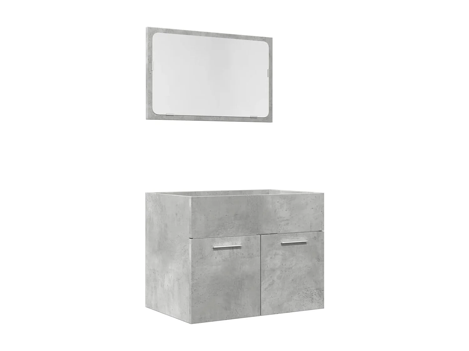 Betongraues 2-teiliges Badezimmermöbel-Set