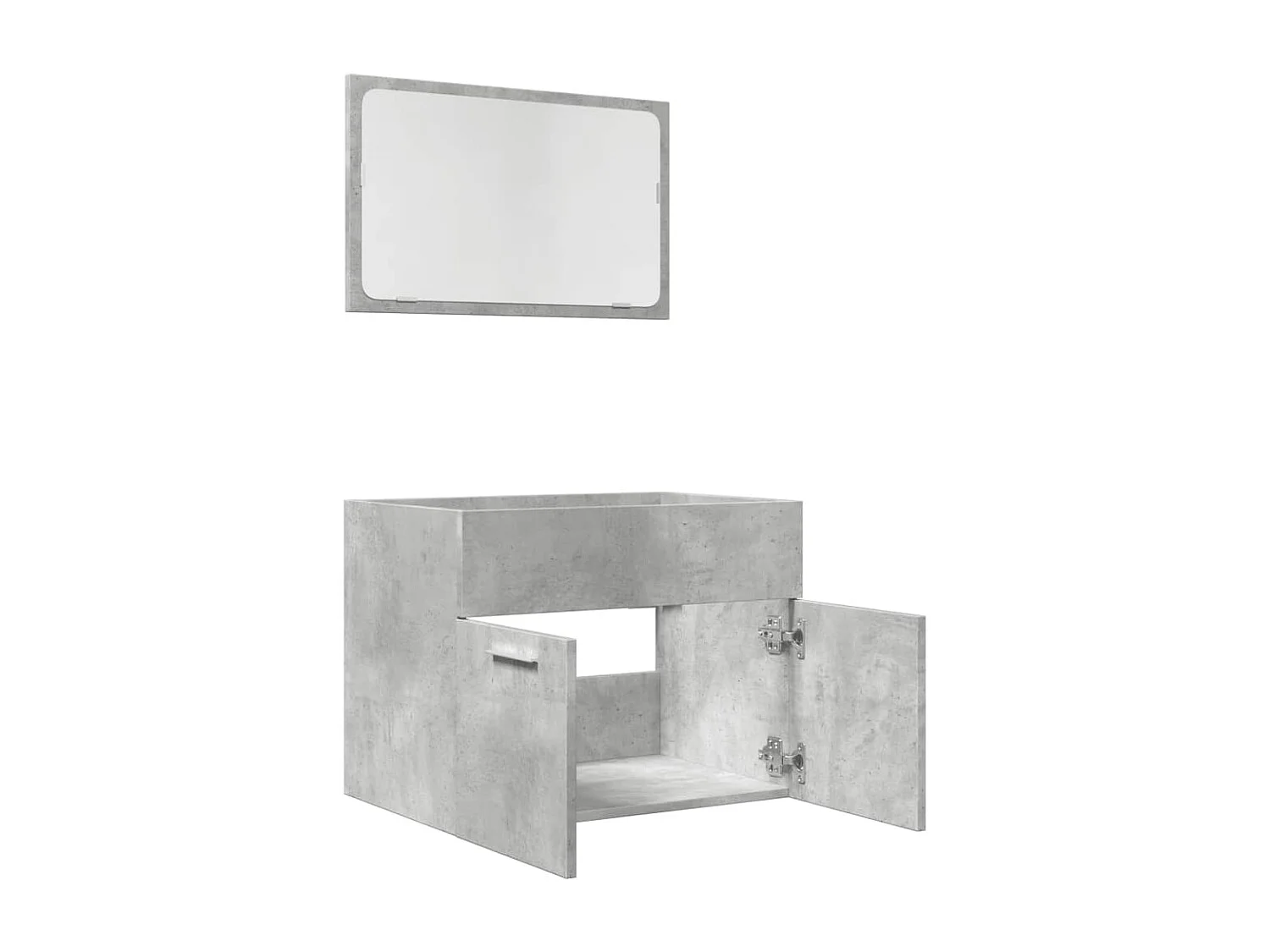 Betongraues 2-teiliges Badezimmermöbel-Set
