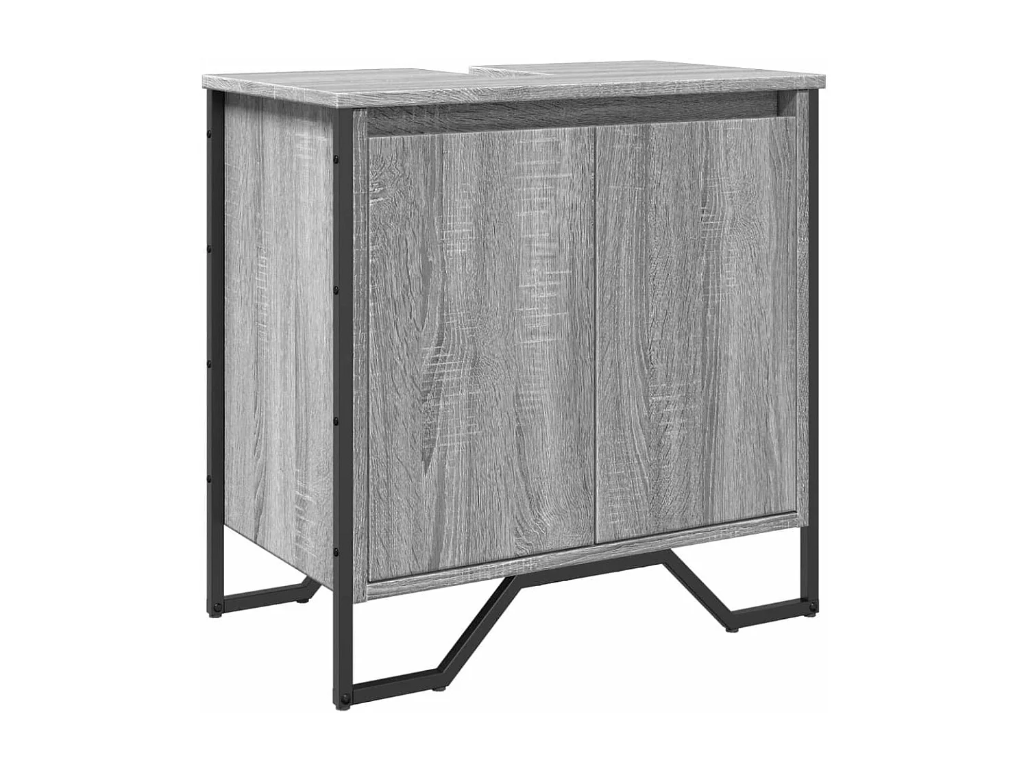 Armário de pia de banheiro cinza Sonoma 60x35x60 cm