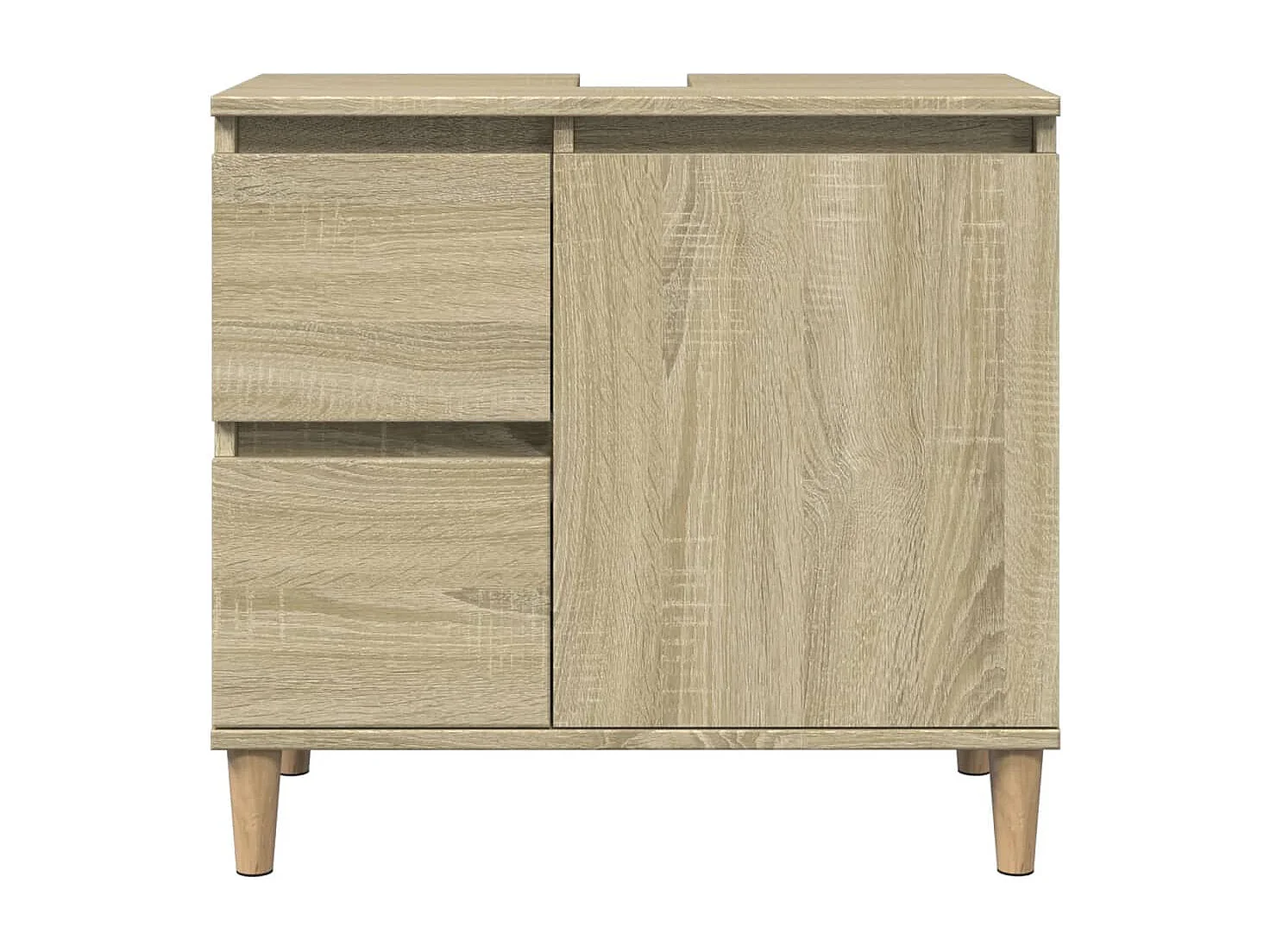 Ensemble de meubles de salle de bain 3 pcs chêne sonoma