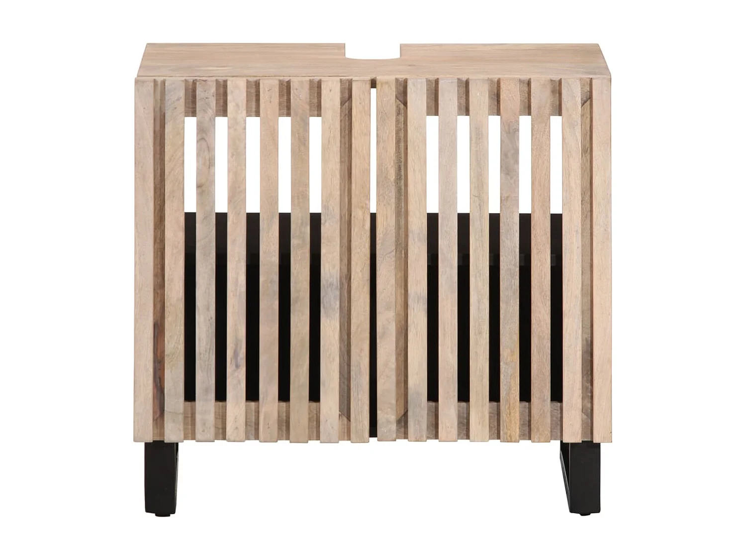 Armoire lavabo de bain 62x34x58 cm bois massif de manguier