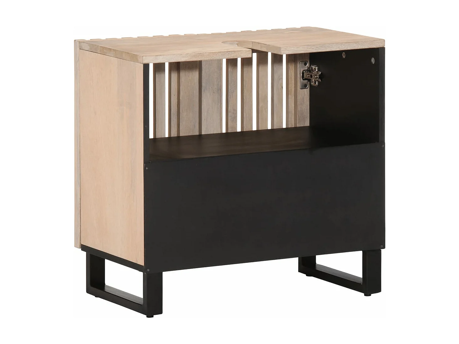 Armoire lavabo de bain 62x34x58 cm bois massif de manguier