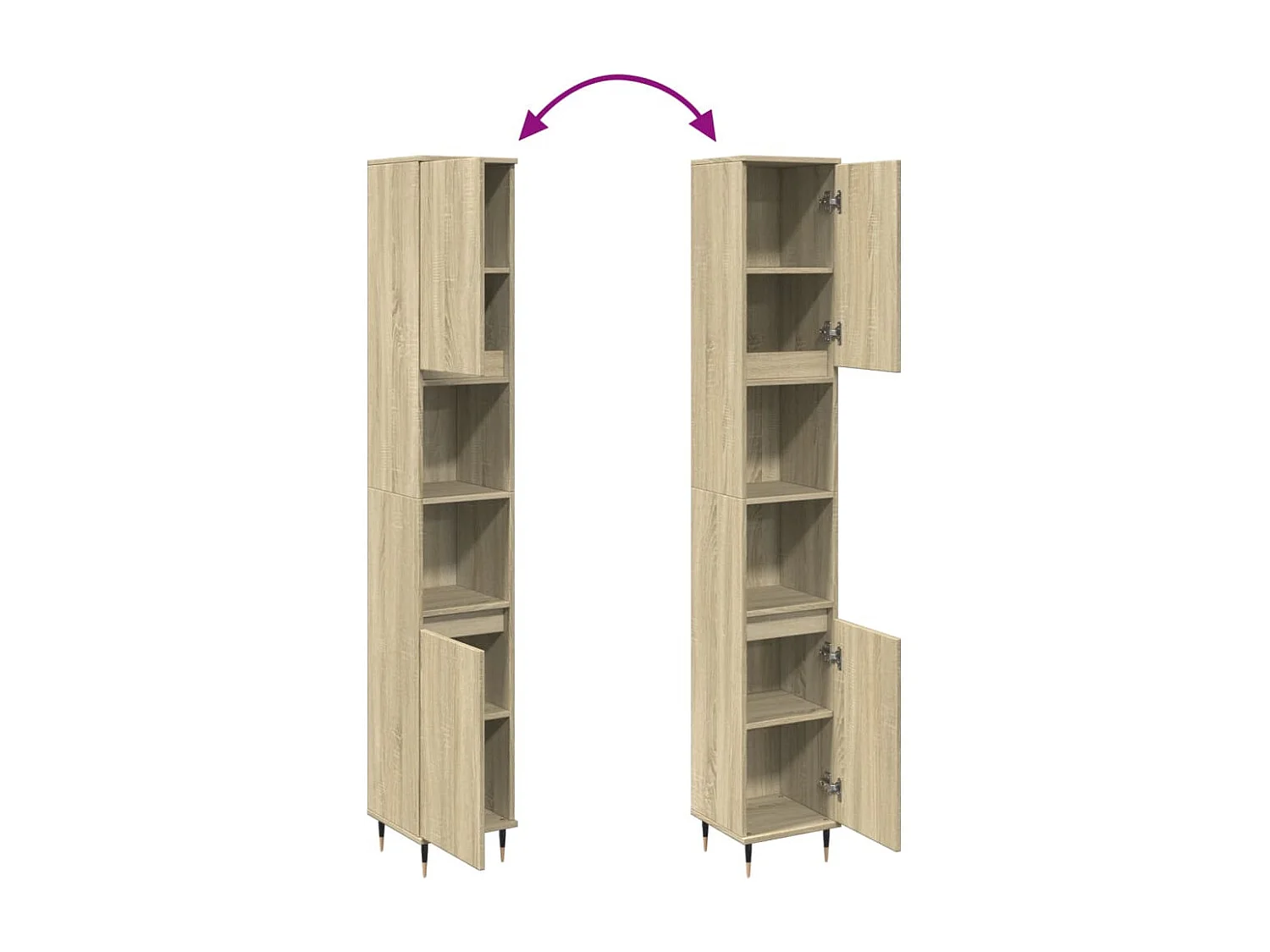 Armoire salle de bain chêne sonoma 30x30x190 cm