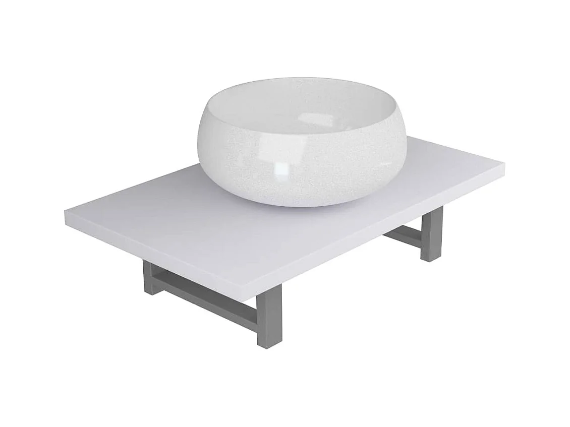 Mobile da bagno due pezzi in Ceramica Bianca
