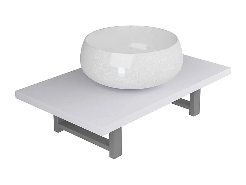 Mobile da bagno due pezzi in Ceramica Bianca