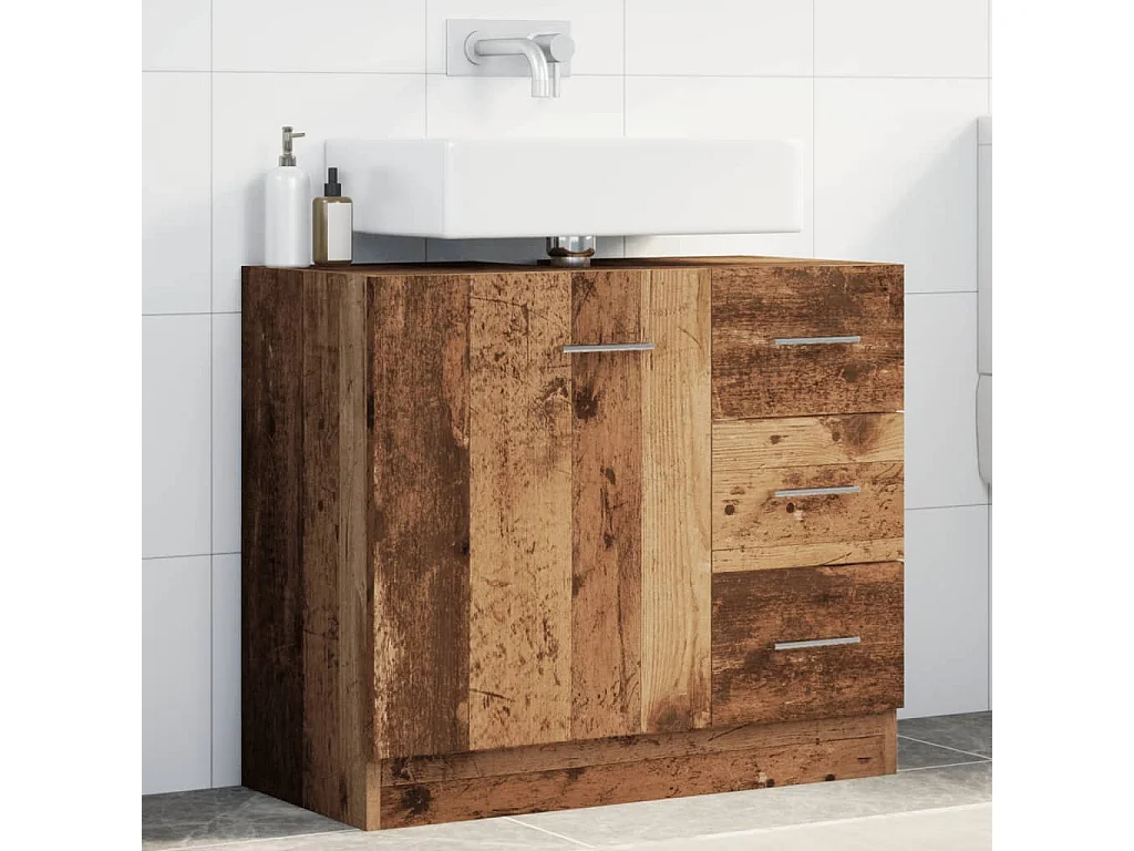 Mueble lavabo madera antigua 63x30x54 cm madera contrachapada
