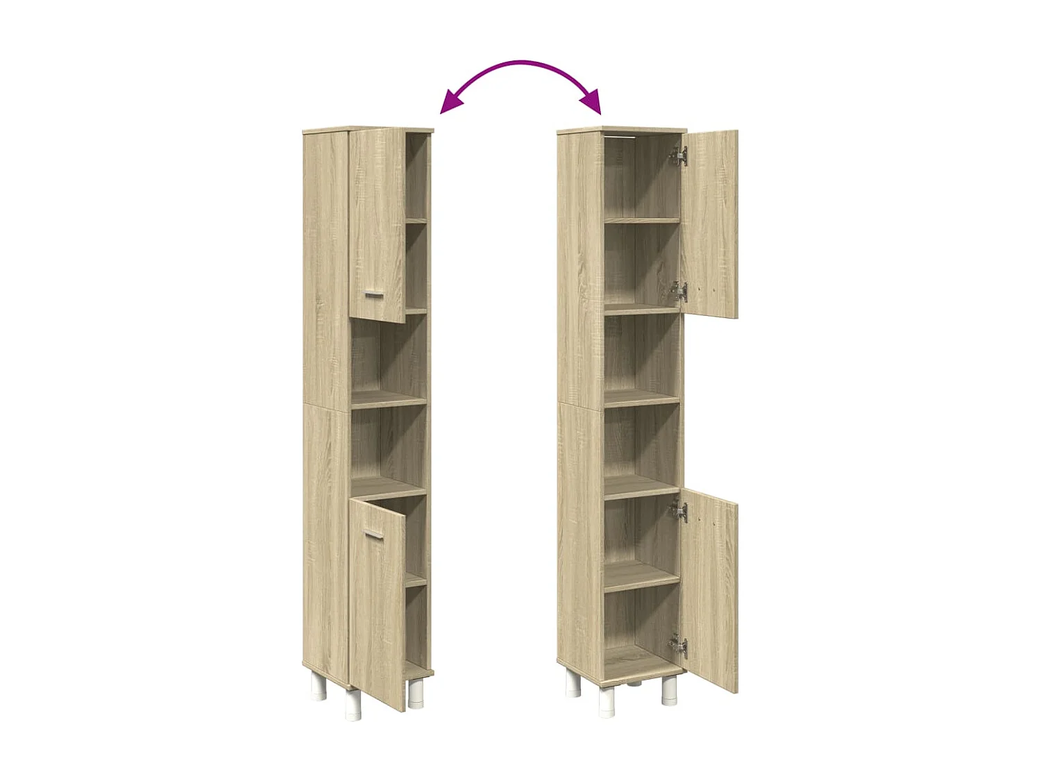 Armoire de salle de bain chêne sonoma 30,5x30x179 cm