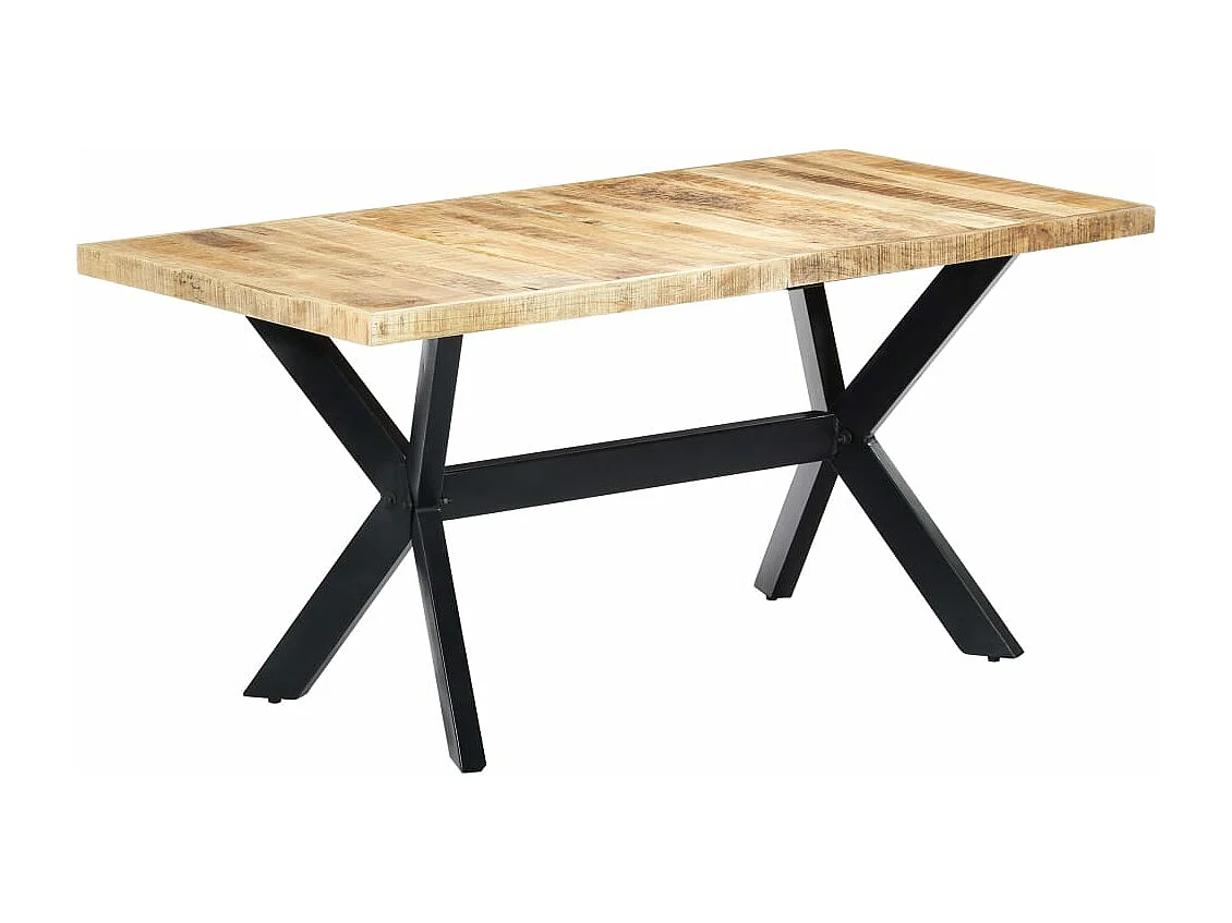 Tavolo da Pranzo 160x80x75 cm in Legno Massello di Mango Grezzo