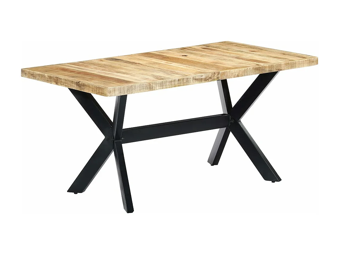 Tavolo da Pranzo 160x80x75 cm in Legno Massello di Mango Grezzo