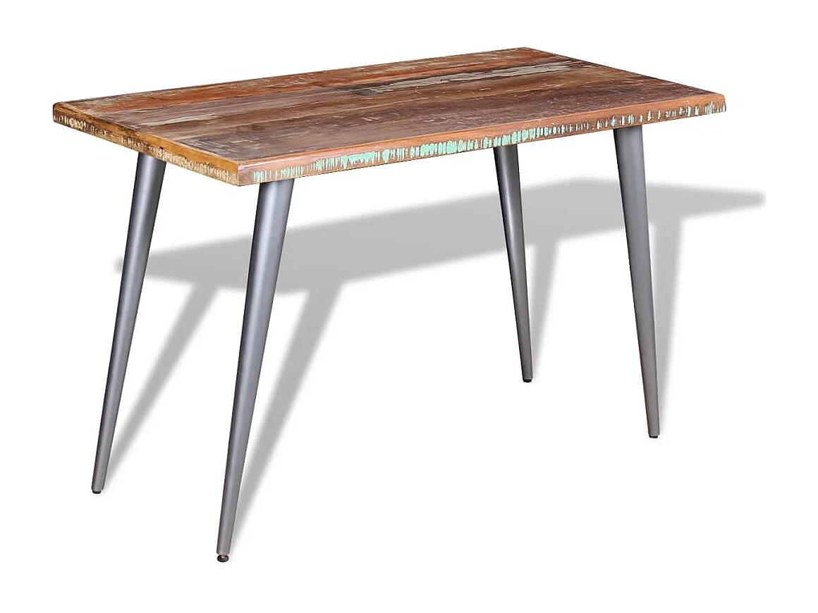 Mesa de jantar madeira reciclada maciça 120x60x76 cm