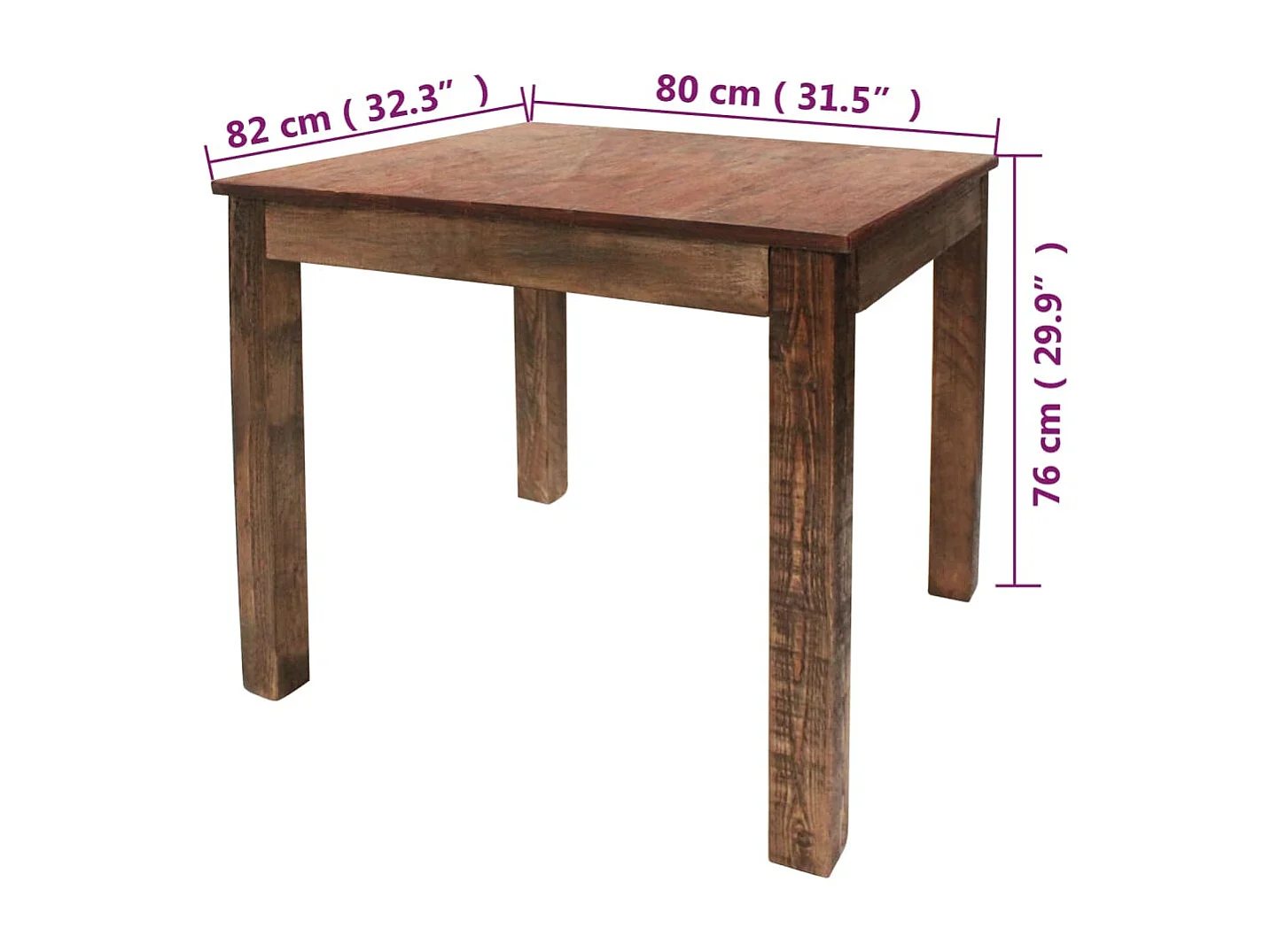 Esstisch Gemischtes Altholz 82x80x76 cm