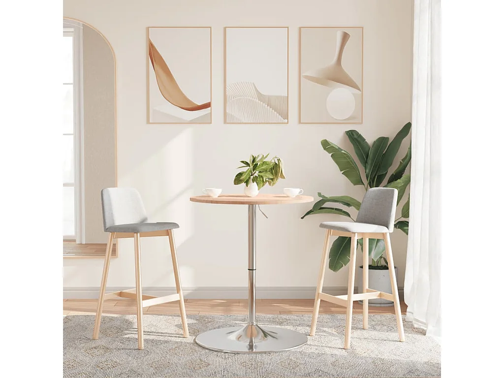 Tavolino da Bar Ø60x89,5 cm in Legno Massello di Faggio